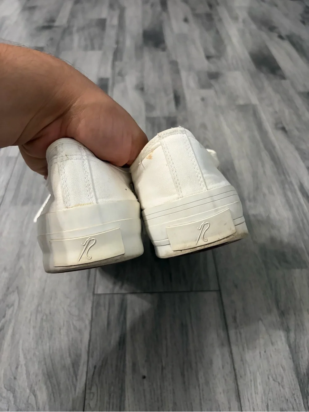 Needles Asymmetric Ghillie Cream and White Low-Top Sneakers